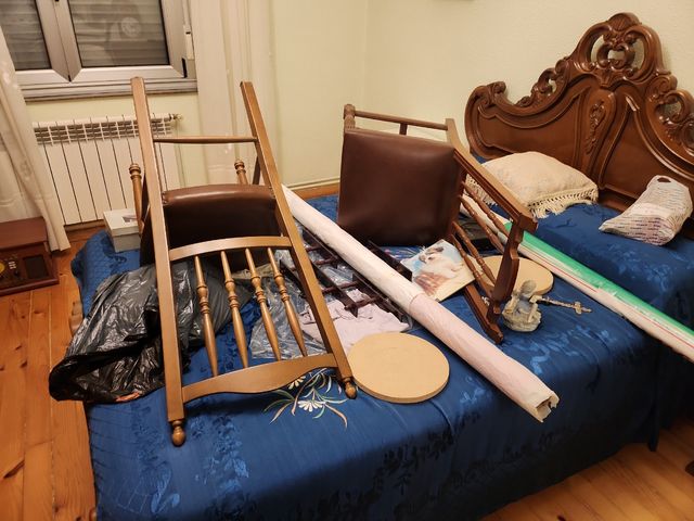 Juego de sillas comedor madera marrón