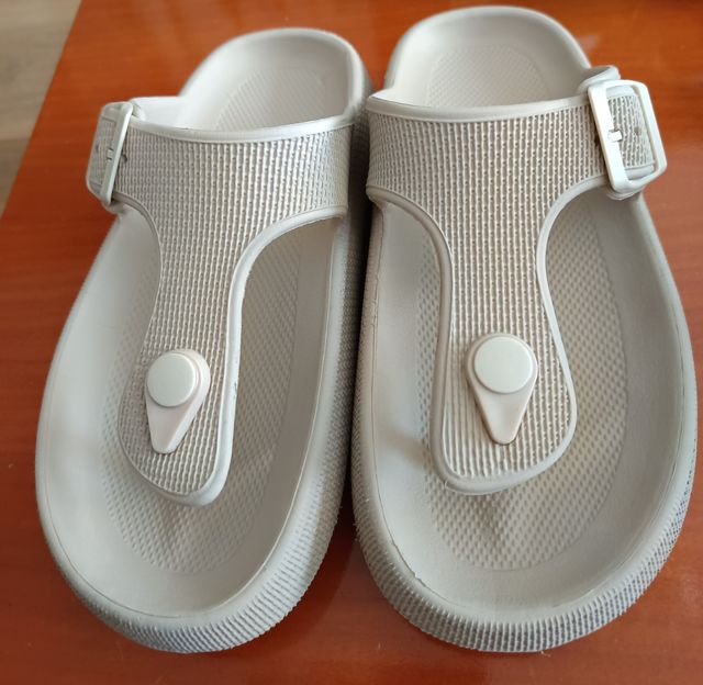 Chanclas mujer talla 38 beige