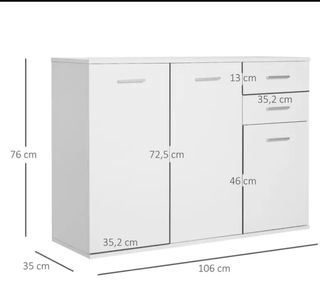 Aparador blanco - 106cm