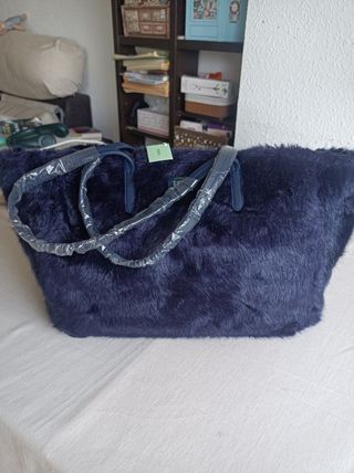 Bolso Tous Shopping Doromy Warm nylon azul marino