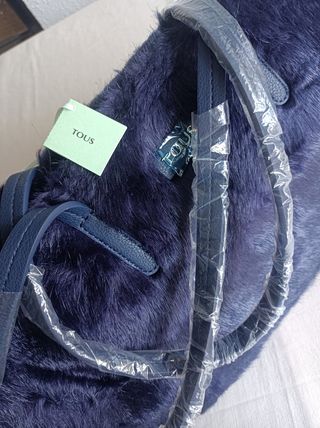 Bolso Tous Shopping Doromy Warm nylon azul marino