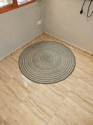 Alfombra redonda yute beige-verde