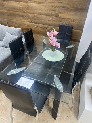 Mesa cristal 6 sillas - Comedor