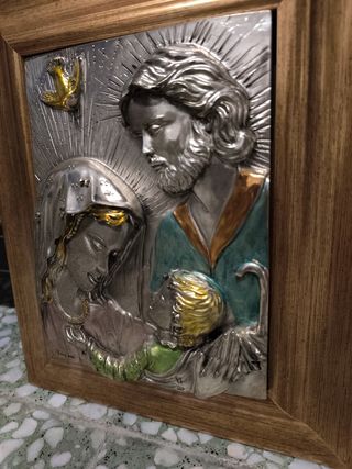 Icono Sagrada Familia plata