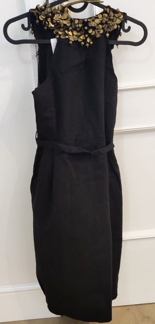 Vestido negro y dorado de Anthropologie, XS