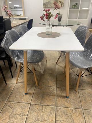 Mesa Comedor Blanca 4 Sillas