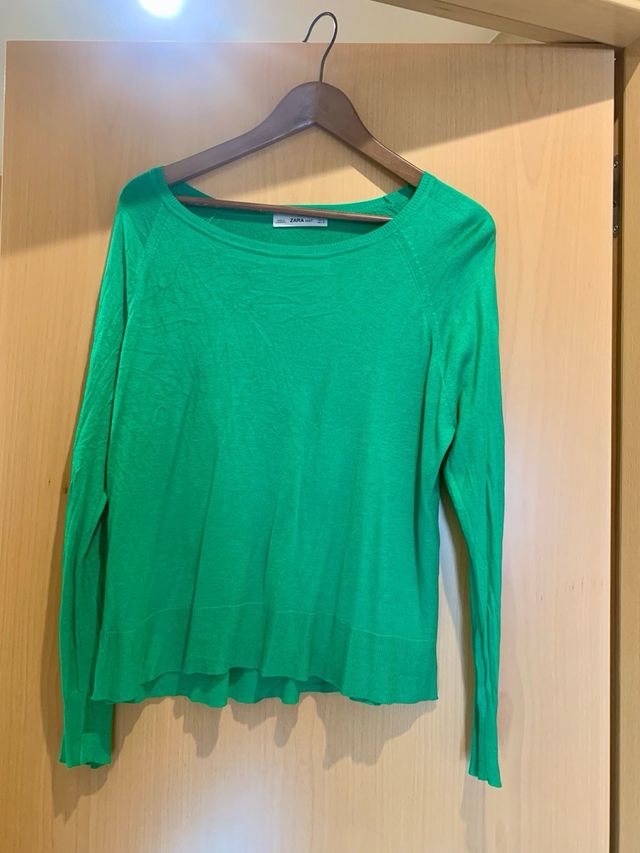 Jersey Zara verde mujer
