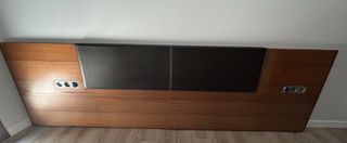 Cabezal cama Carré - Madera y cuero