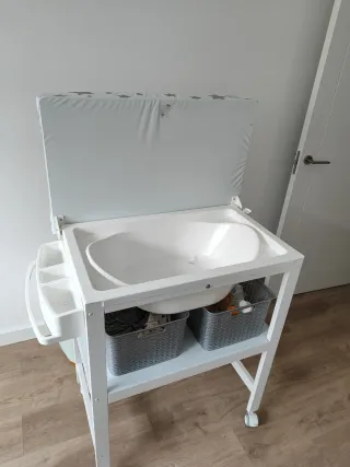 Cambiador bañera  bebé con estrellas grises