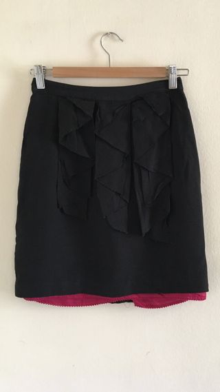 Minifalda negra de Anthropologie, talla XS