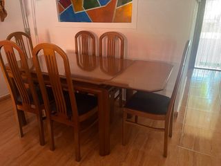 Mesa comedor madera 6 sillas
