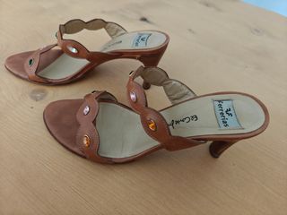 Sandalias El Corte Inglés- tacón, pedrería