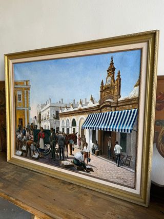 Costumbrist Quadro: vecchio pescivendolo