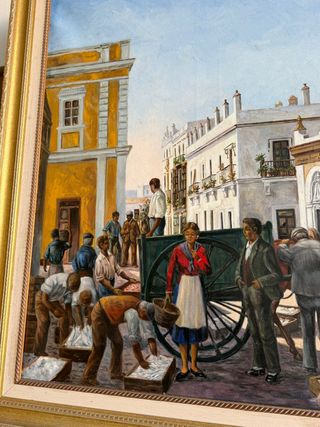 Costumbrist Quadro: vecchio pescivendolo