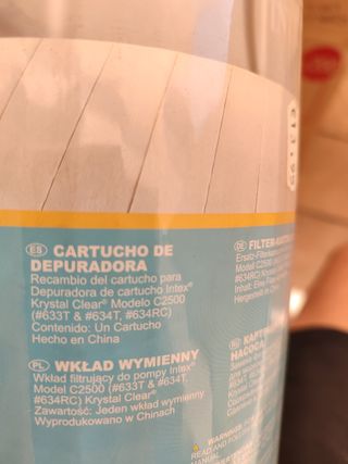 Cartucho filtro INTEX C2500 - Tipo B