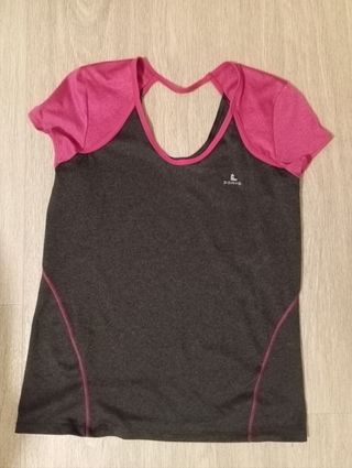 Conjunto deportivo mujer gris y rosa