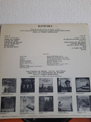 LP Opereta KATIUSKA - Pablo Sorozabal