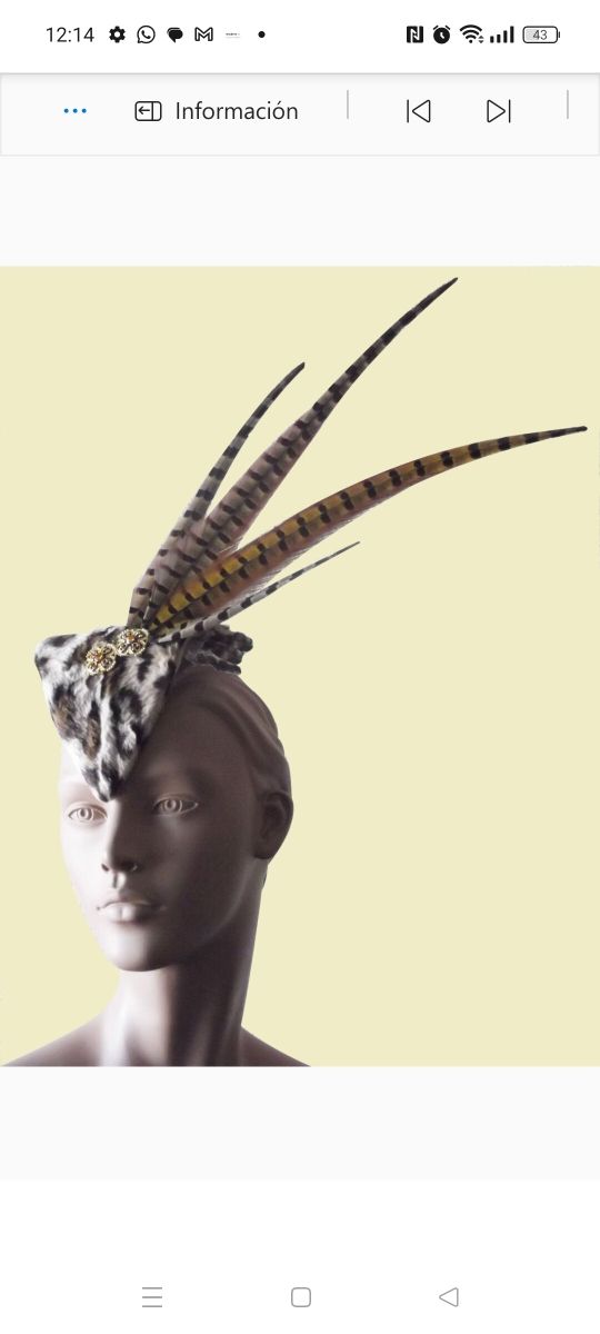 Tocado plumas sofisticado