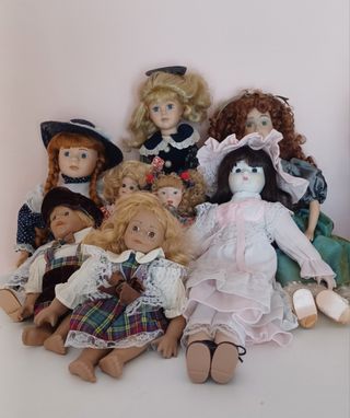 8 Muñecas porcelana vintage
