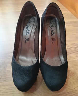 Tacones ante negros -talla 37