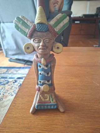 Flauta azteca de cerámica de 27cm de altura
