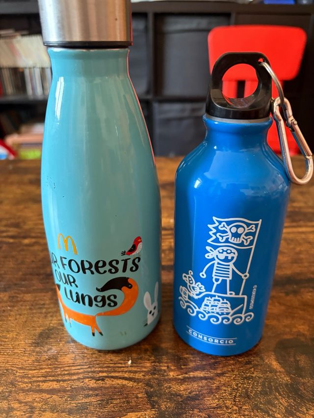 2 Botellas agua - acero inoxidable