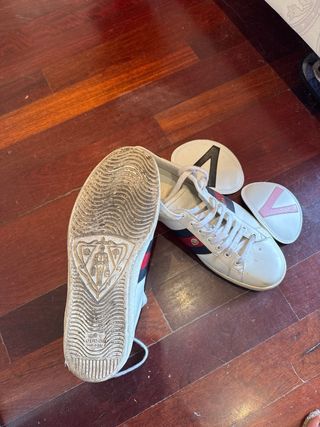 Zapatillas Gucci - Blancas y Rojas