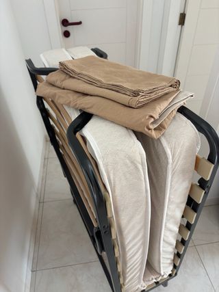 Cama plegable 90x200 + juego de sábanas 