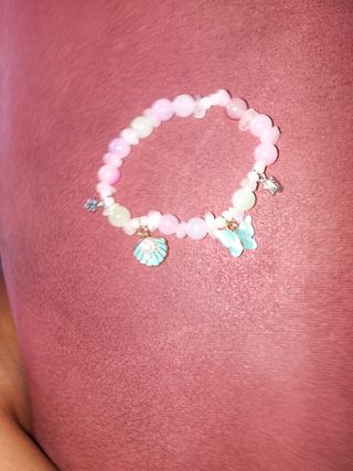 Pulsera artesanal multicolor elástica 