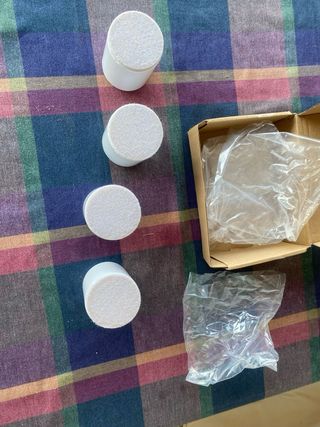 4 Elevadores Muebles Acero Blanco