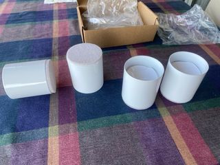 4 Elevadores Muebles Acero Blanco