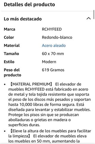 4 Elevadores Muebles Acero Blanco