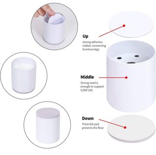 4 Elevadores Muebles Acero Blanco