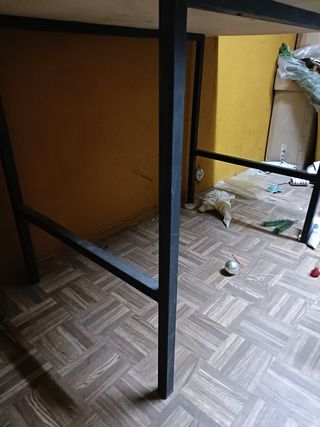 Vintage Mesa escritorio comedor madera - metal