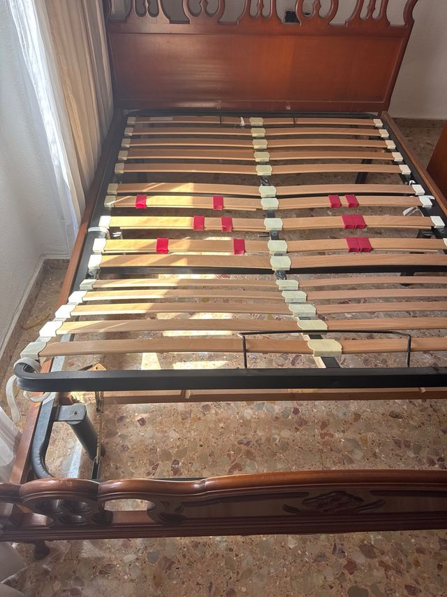 Cama matrimonio 135cm madera somier articulado