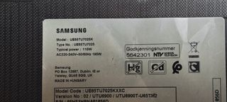 Despiece tv Samsung UE65TU7025K