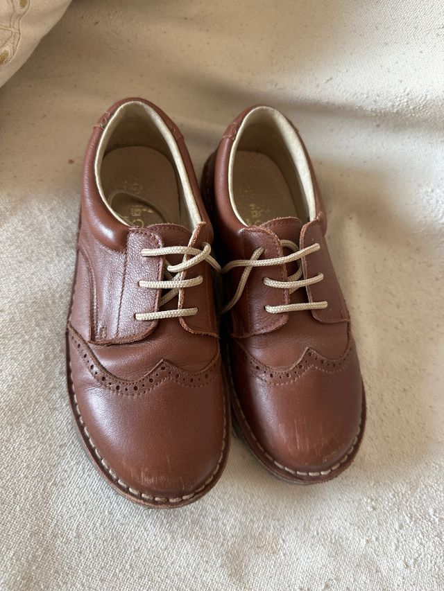 Zapatos Piel Niño Marrón - 32