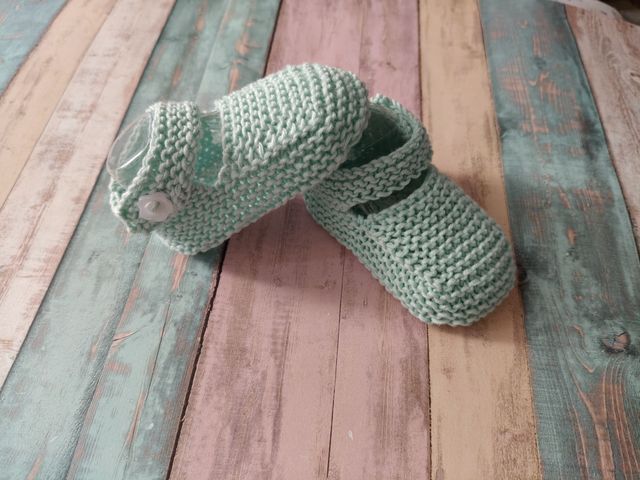 Patucos bebé recién nacido, verde agua