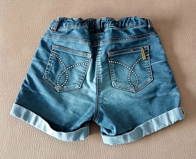 4 shorts niña - beige, blanco y vaqueros