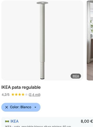 3 gambe allungabili IKEA - bianche