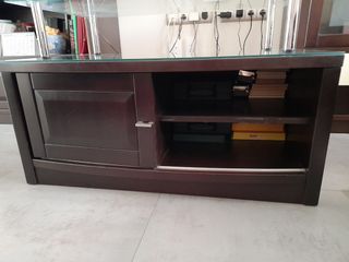 Mesa TV madera oscura