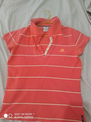 Camiseta Adidas mujer naranja rayas