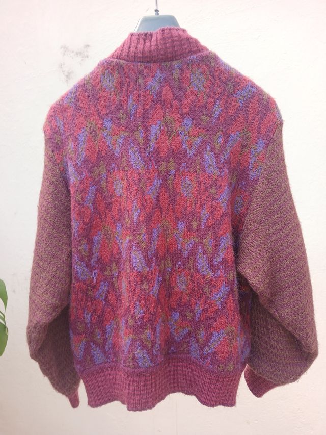 Blusão de Lã - Vermelho e Roxo