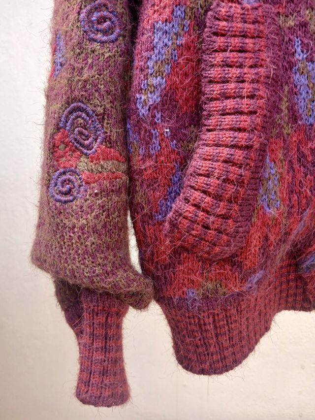 Blusão de Lã - Vermelho e Roxo