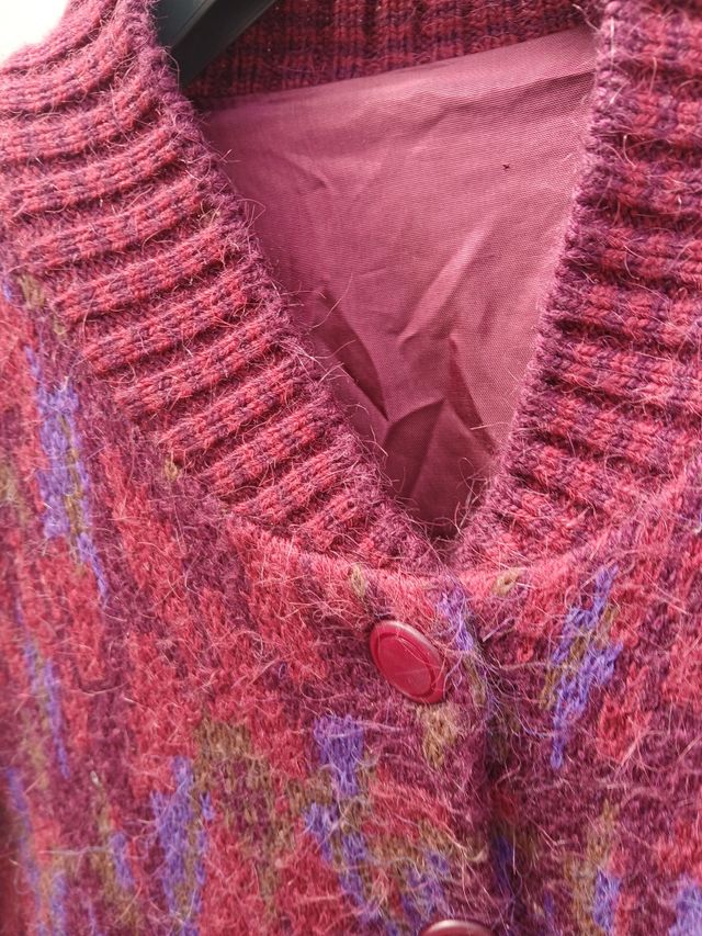 Blusão de Lã - Vermelho e Roxo