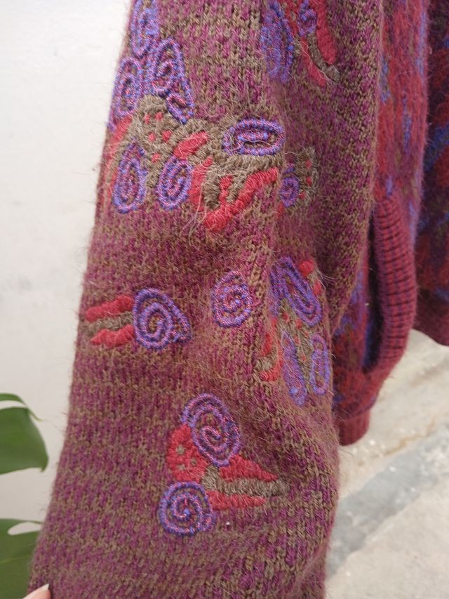 Blusão de Lã - Vermelho e Roxo