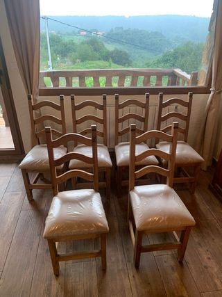 6 sillas madera maciza de comedor