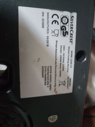 Robot cocina Silvercrest KMK1200 SOLO el aparato