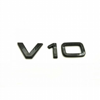 Emblema logo AUDI V10 PLATA / NEGRO