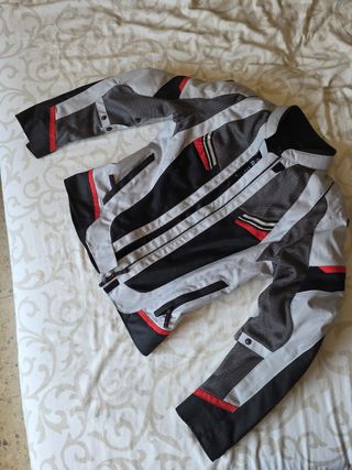 Chaqueta moto Clover gris-negra